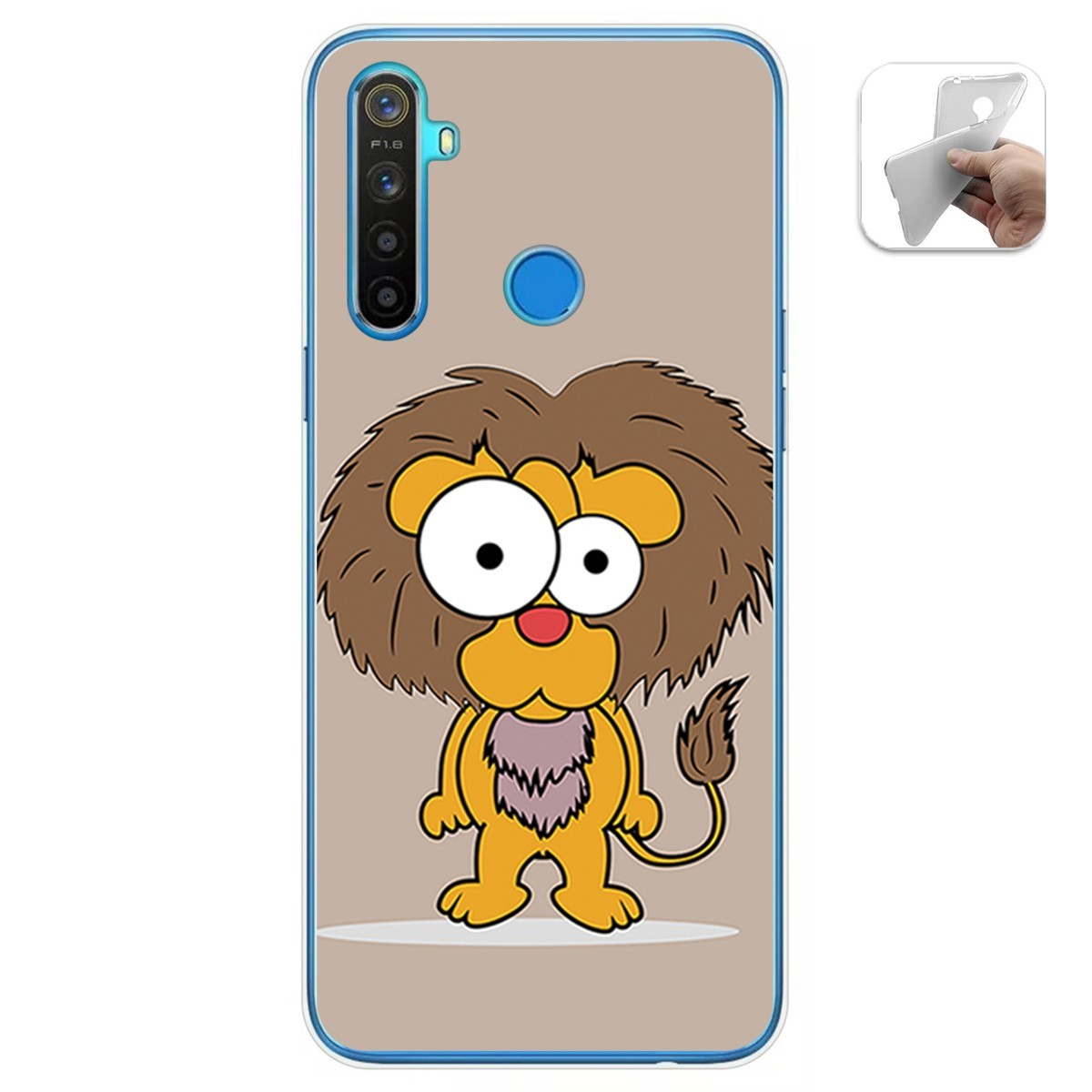 Funda Gel Tpu para Realme 5 / 5s / 5i / 6i diseño Leon Dibujos