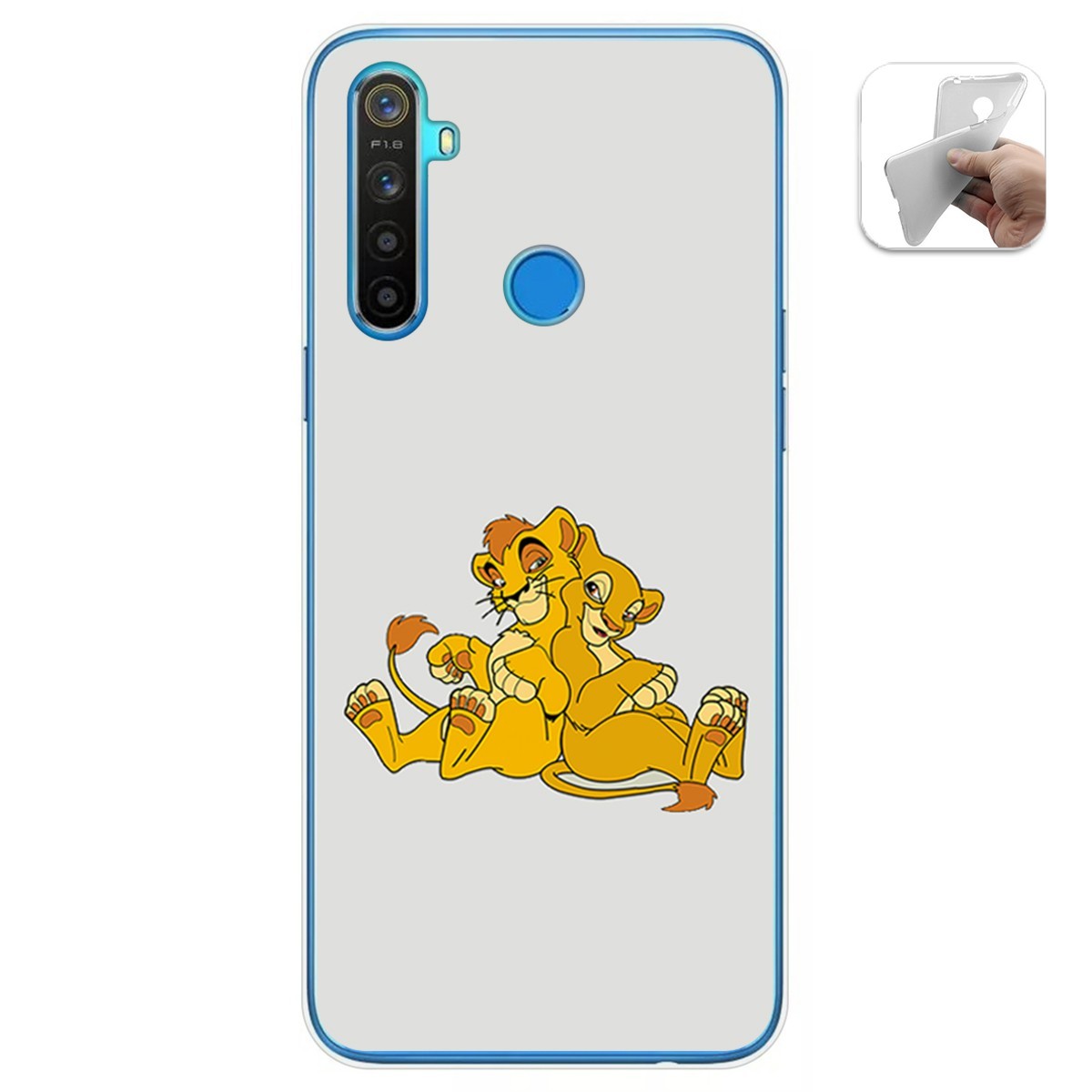 Funda Gel Tpu para Realme 5 / 5s / 5i / 6i diseño Leones Dibujos
