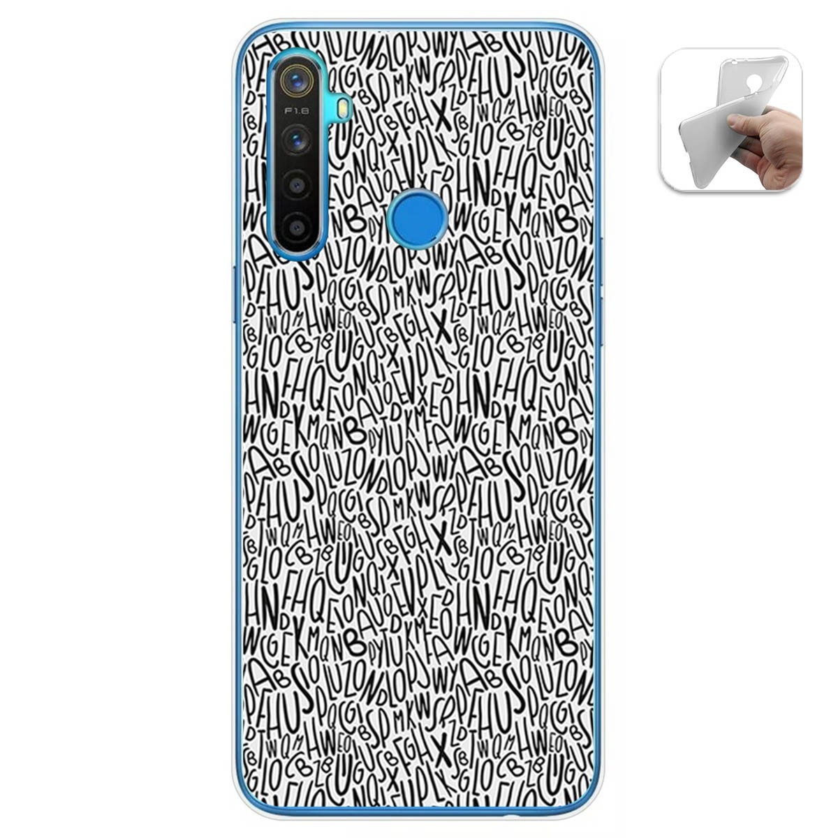 Funda Gel Tpu para Realme 5 / 5s / 5i / 6i diseño Letras Dibujos