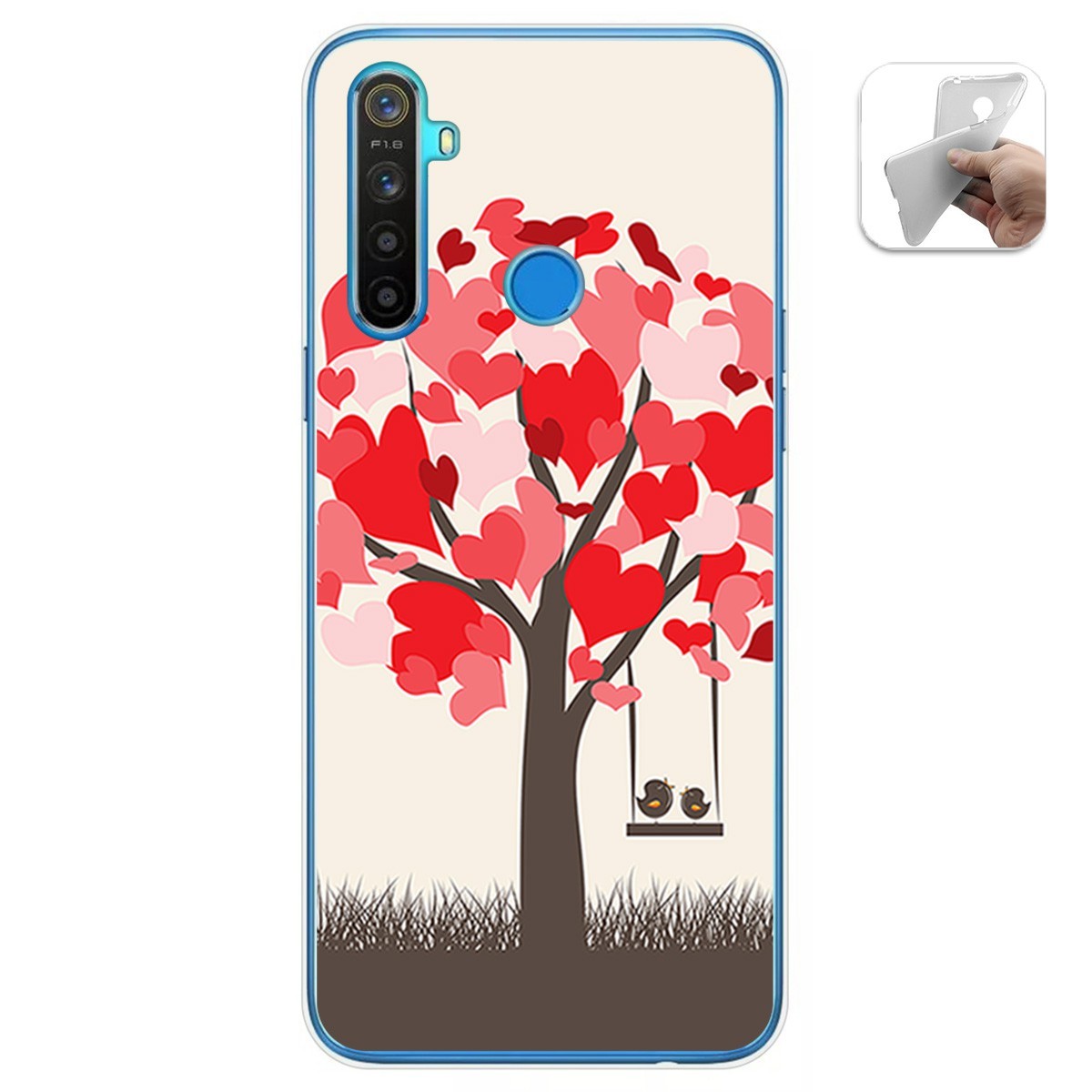 Funda Gel Tpu para Realme 5 / 5s / 5i / 6i diseño Pajaritos Dibujos