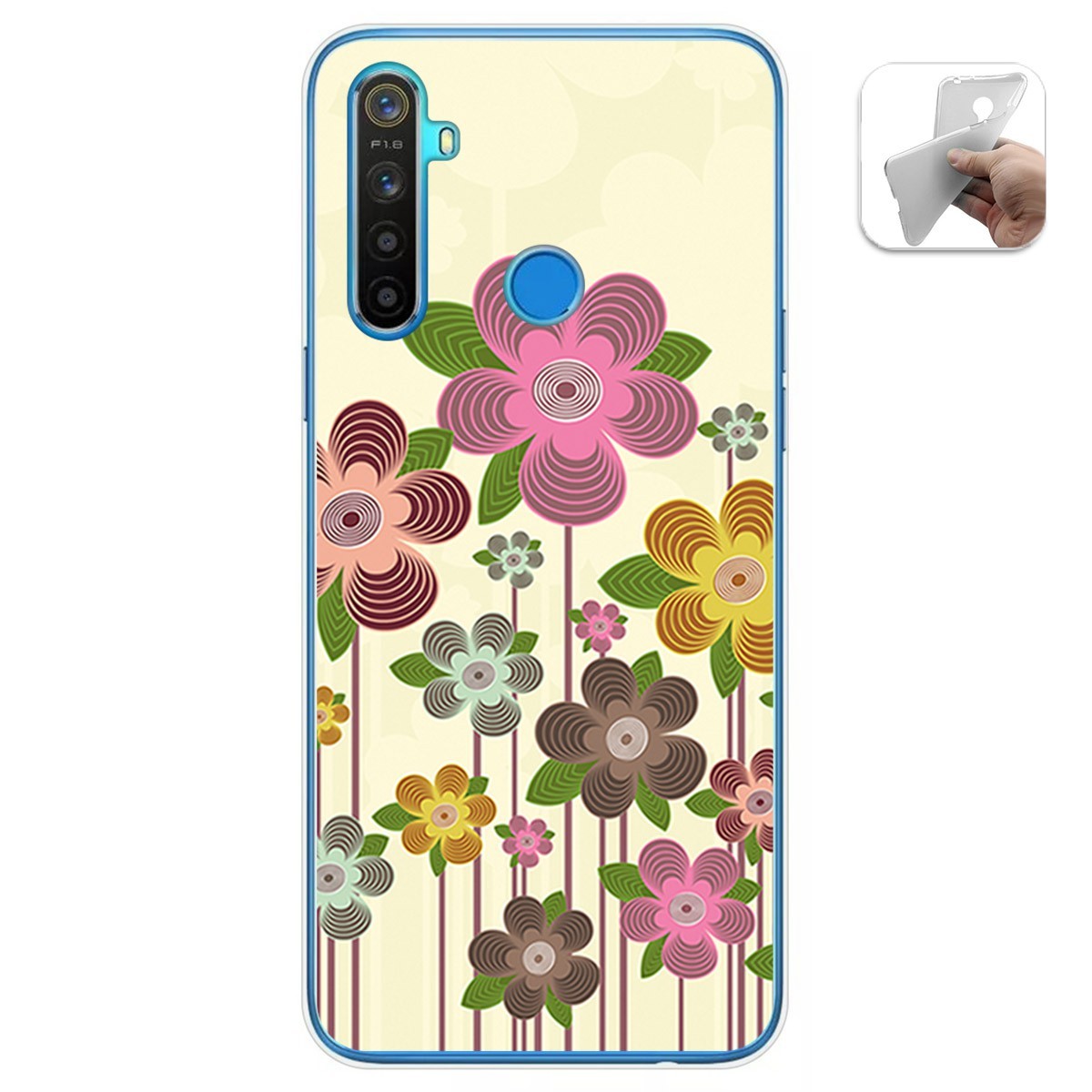 Funda Gel Tpu para Realme 5 / 5s / 5i / 6i diseño Primavera En Flor Dibujos