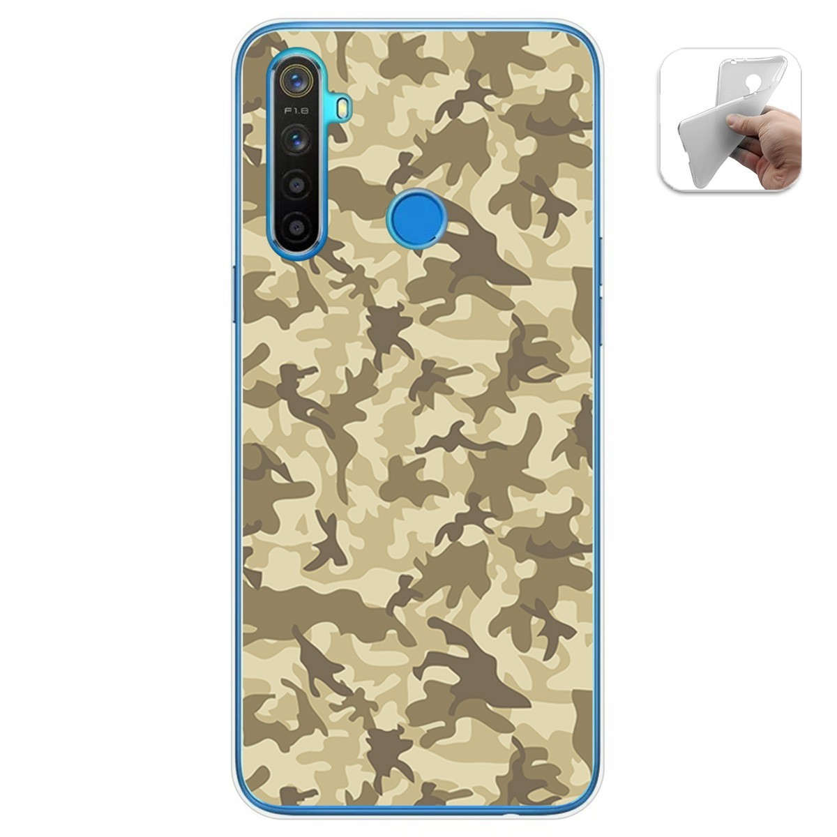 Funda Gel Tpu para Realme 5 / 5s / 5i / 6i diseño Sand Camuflaje Dibujos
