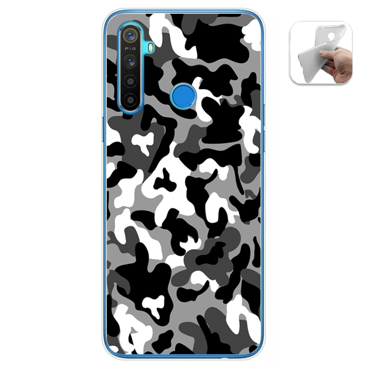 Funda Gel Tpu para Realme 5 / 5s / 5i / 6i diseño Snow Camuflaje Dibujos