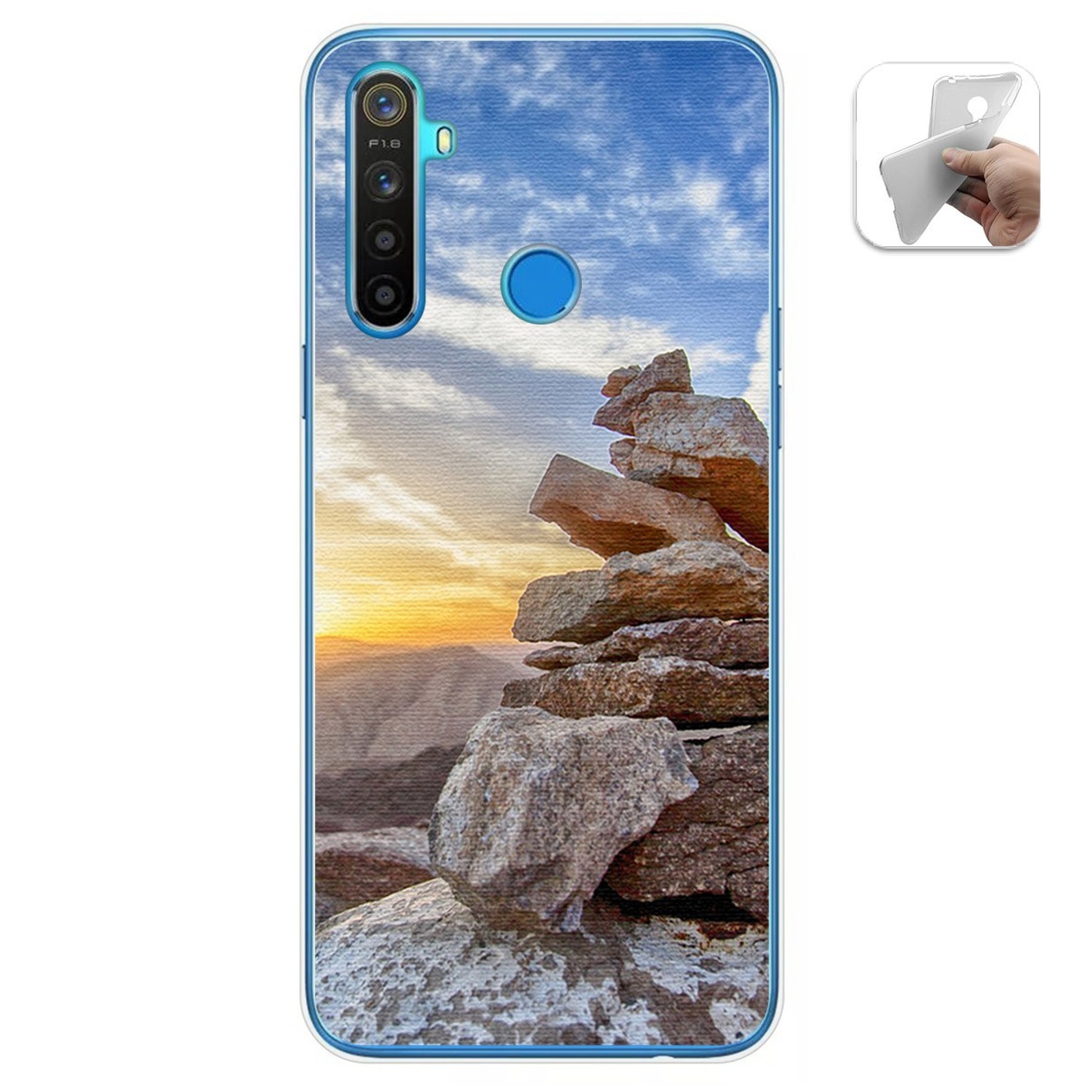 Funda Gel Tpu para Realme 5 / 5s / 5i / 6i diseño Sunset Dibujos