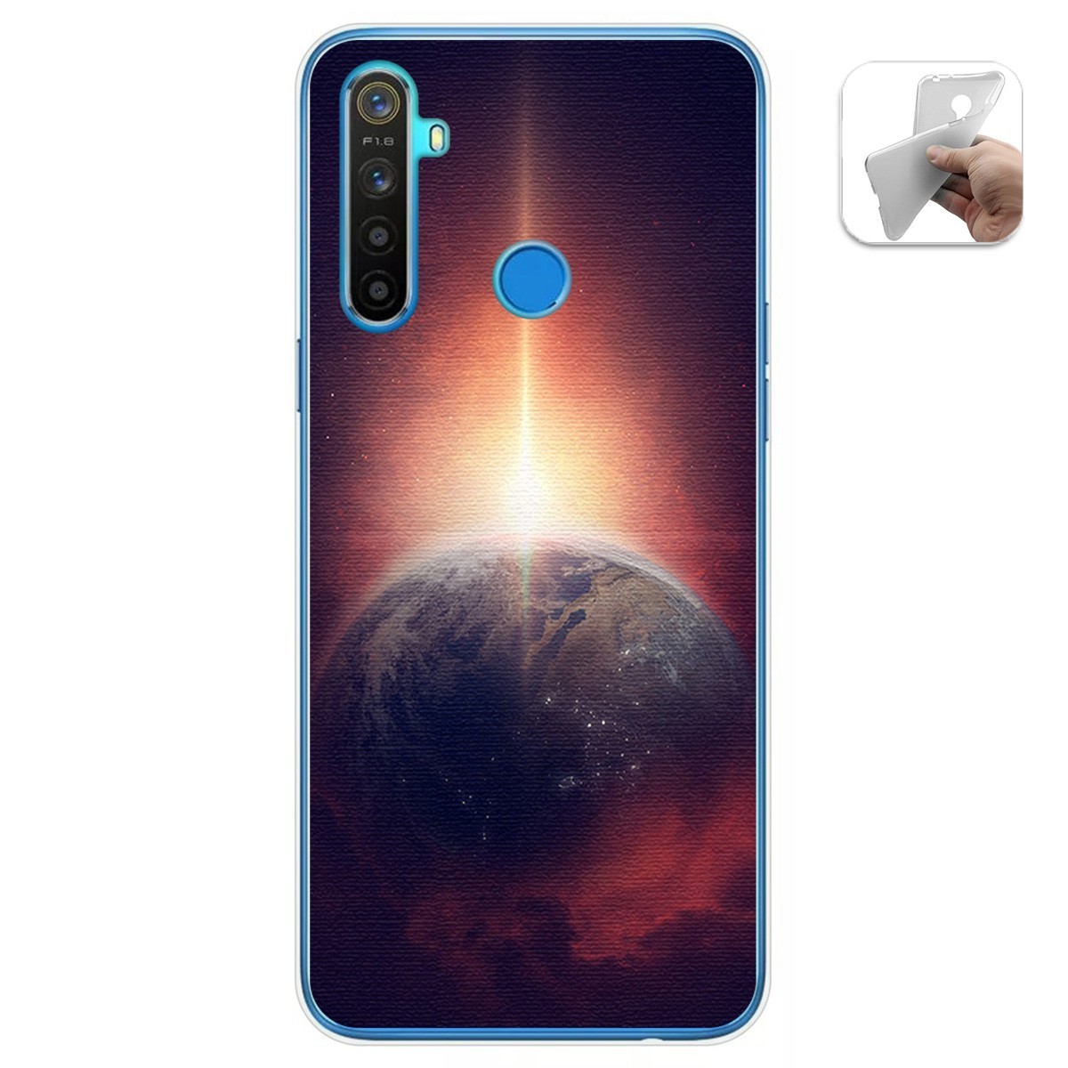 Funda Gel Tpu para Realme 5 / 5s / 5i / 6i diseño Tierra Dibujos