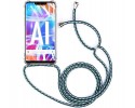 Funda Colgante Transparente para Huawei Mate 20 Lite con Cordon Verde-Blanco