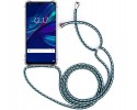 Funda Colgante Transparente para Huawei P Smart 2019 / Honor 10 Lite con Cordon Verde-Blanco
