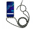 Funda Colgante Transparente para Huawei P Smart 2019 / Honor 10 Lite con Cordon Verde-Dorado