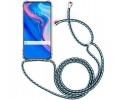 Funda Colgante Transparente para Huawei P Smart Z con Cordon Verde-Dorado