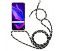 Funda Colgante Transparente para Huawei P30 Lite con Cordon Verde-Dorado