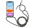 Funda Colgante Transparente para Iphone 11 (6.1) con Cordon Verde-Dorado