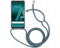 Funda Colgante Transparente para Samsung Galaxy A50  / A50s / A30s con Cordon Verde-Blanco