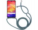Funda Colgante Transparente para Xiaomi Redmi Note 7 con Cordon Verde-Blanco