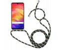 Funda Colgante Transparente para Xiaomi Redmi Note 7 con Cordon Verde-Dorado