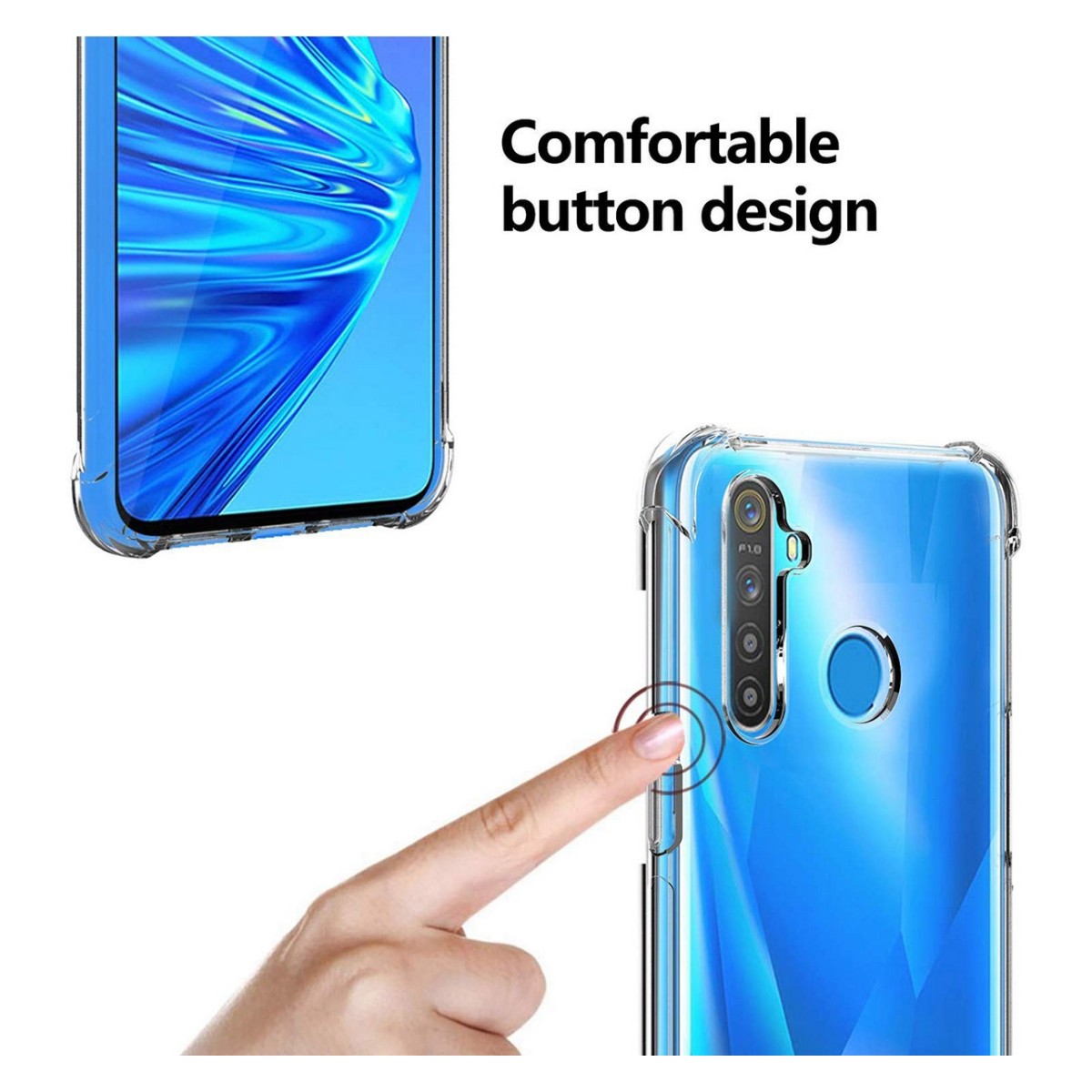 Funda Gel Tpu Anti-Shock Transparente para Realme 5 / 5s / 5i / 6i