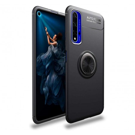 Funda Magnetica Soporte con Anillo Giratorio 360 para Huawei Nova 5T / Honor 20 Negra