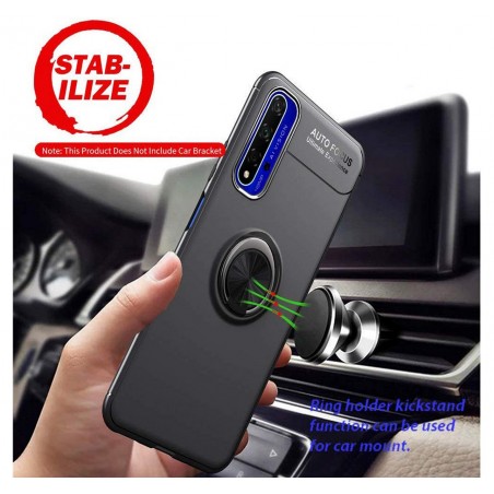 Funda Magnetica Soporte con Anillo Giratorio 360 para Huawei Nova 5T / Honor 20 Roja