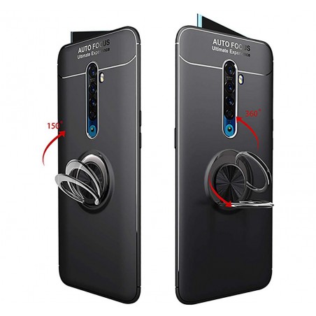 Funda Magnetica Soporte con Anillo Giratorio 360 para Oppo Reno 2 Azul