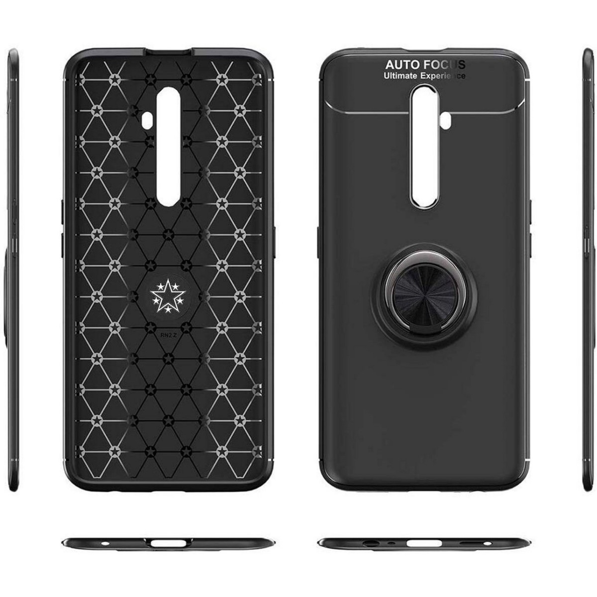 Funda Magnetica Soporte con Anillo Giratorio 360 para Oppo Reno 2Z Azul