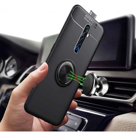 Funda Magnetica Soporte con Anillo Giratorio 360 para Oppo Reno 2Z Negra