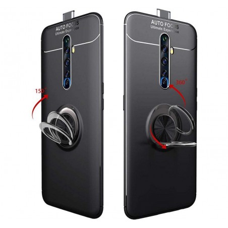 Funda Magnetica Soporte con Anillo Giratorio 360 para Oppo Reno 2Z Roja