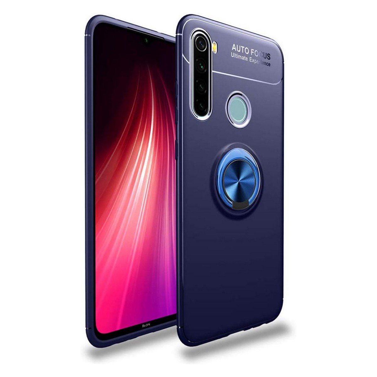 Funda Magnetica Soporte con Anillo Giratorio 360 para Xiaomi Redmi Note 8T Azul