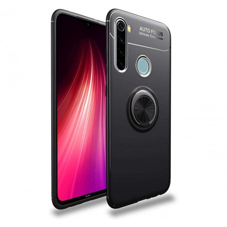 Funda Magnetica Soporte con Anillo Giratorio 360 para Xiaomi Redmi Note 8T Negra