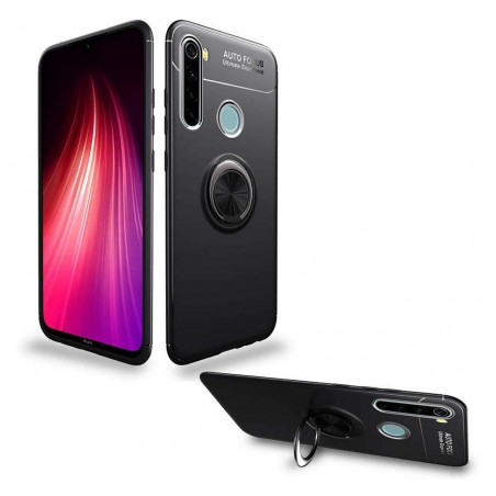 Funda Magnetica Soporte con Anillo Giratorio 360 para Xiaomi Redmi Note 8T Negra