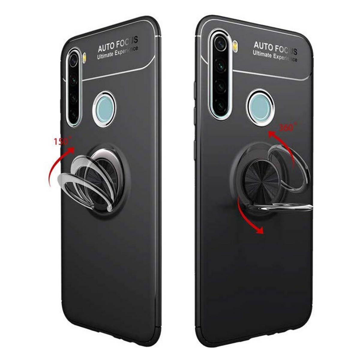 Funda Magnetica Soporte con Anillo Giratorio 360 para Xiaomi Redmi Note 8T Roja