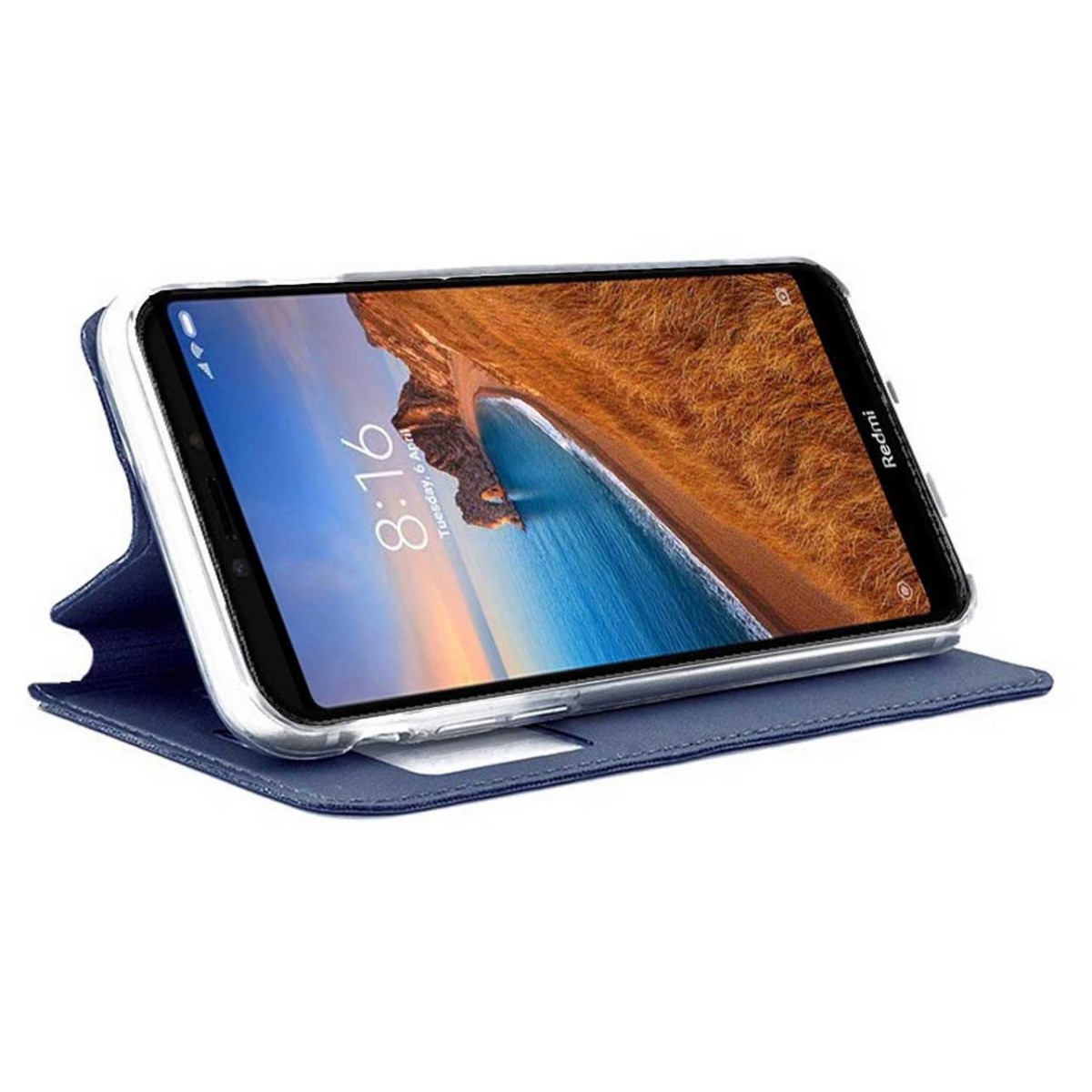 Funda Libro Soporte con Ventana para Xiaomi Redmi 7A Color Azul