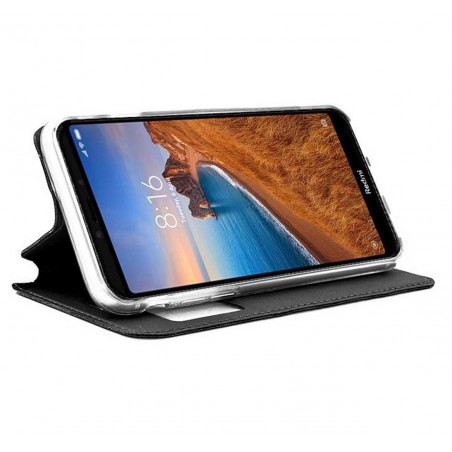 Funda Libro Soporte con Ventana para Xiaomi Redmi 7A Color Negra