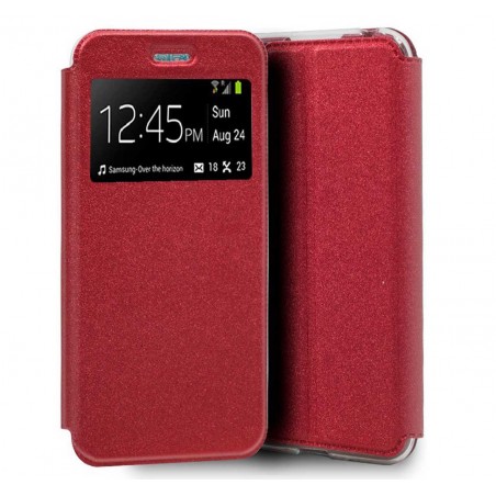 Funda Libro Soporte con Ventana para Xiaomi Redmi 7A Color Roja