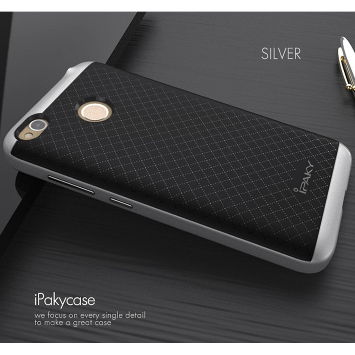 Funda Tipo Neo Hybrid (Pc+Tpu) Negra / Plata para Xiaomi Redmi 4X