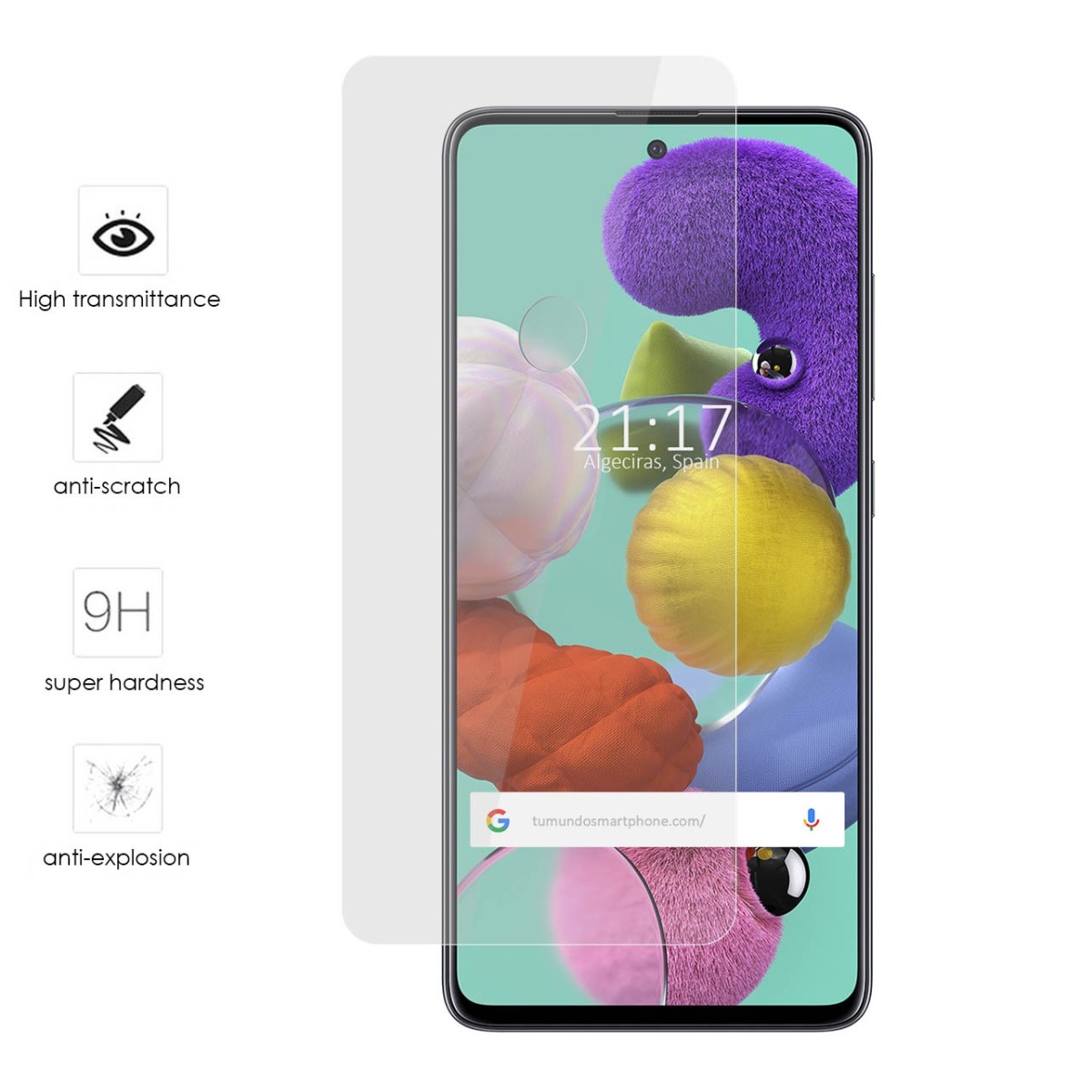 Protector Cristal Templado para Samsung Galaxy A51 Vidrio