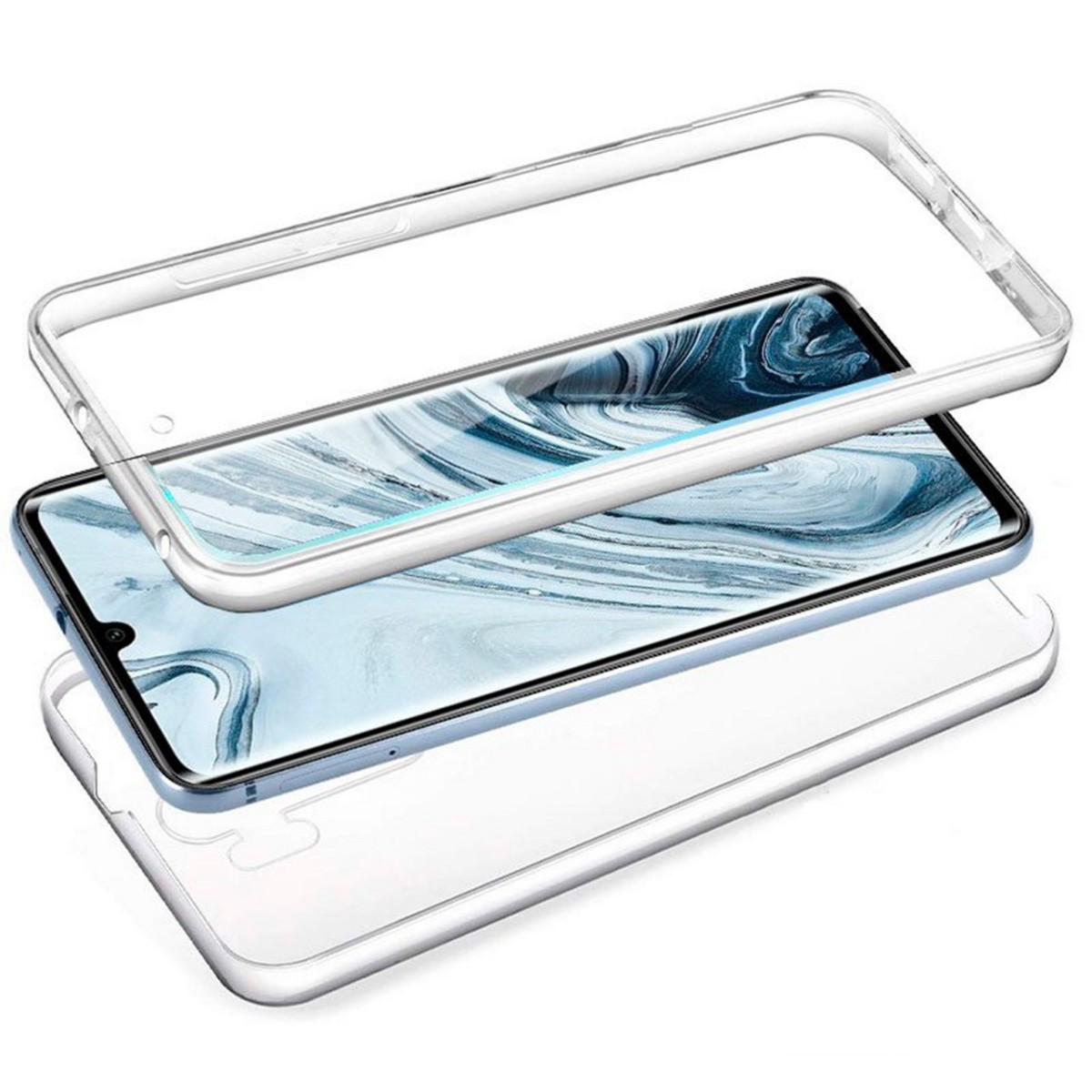 Funda Completa Transparente Pc + Tpu Full Body 360 para Xiaomi Mi Note 10