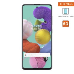 Protector Cristal Templado Completo 5D Full Glue Negro para Samsung Galaxy A51 Vidrio 2
