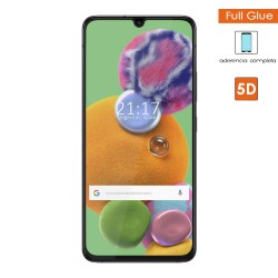 Protector Cristal Templado Completo 5D Full Glue Negro para Samsung Galaxy A90 5G Vidrio 2
