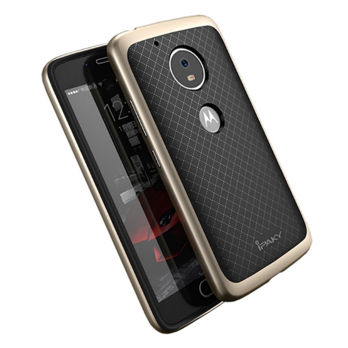 Funda Tipo Neo Hybrid (Pc+Tpu) Negra / Dorada para Lenovo Moto G5 Plus