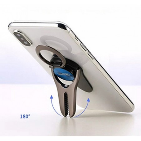 Anillo / Soporte / Soporte-Rejilla Remax 3 en 1 Adhesivo para Móvil color Rojo