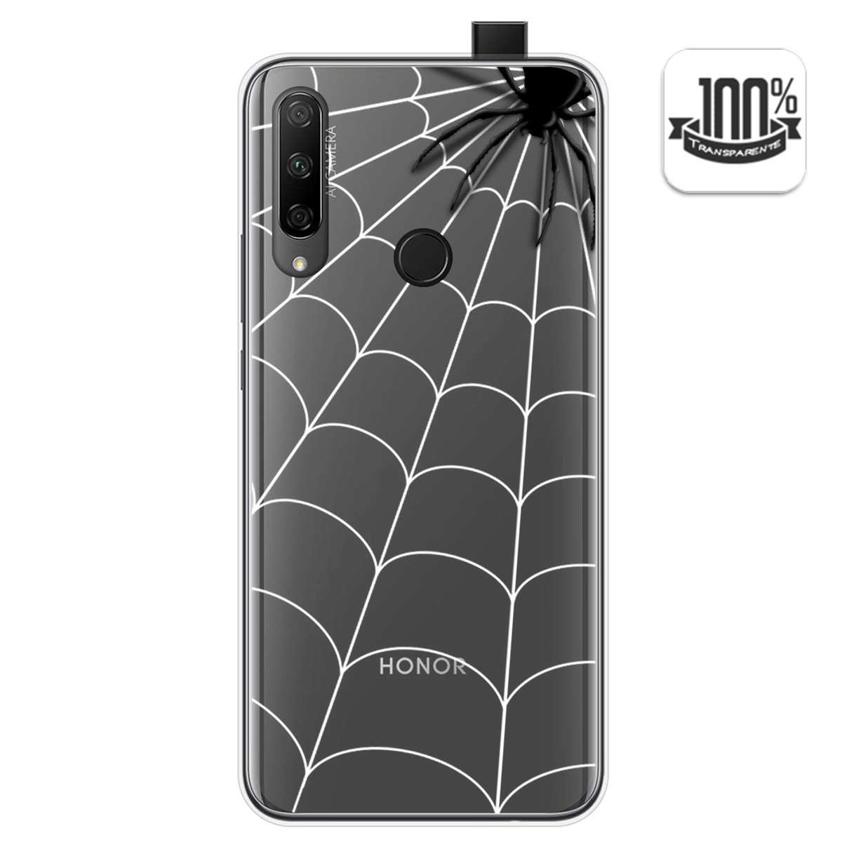 Funda Gel Transparente para Huawei Honor 9X diseño Araña Dibujos