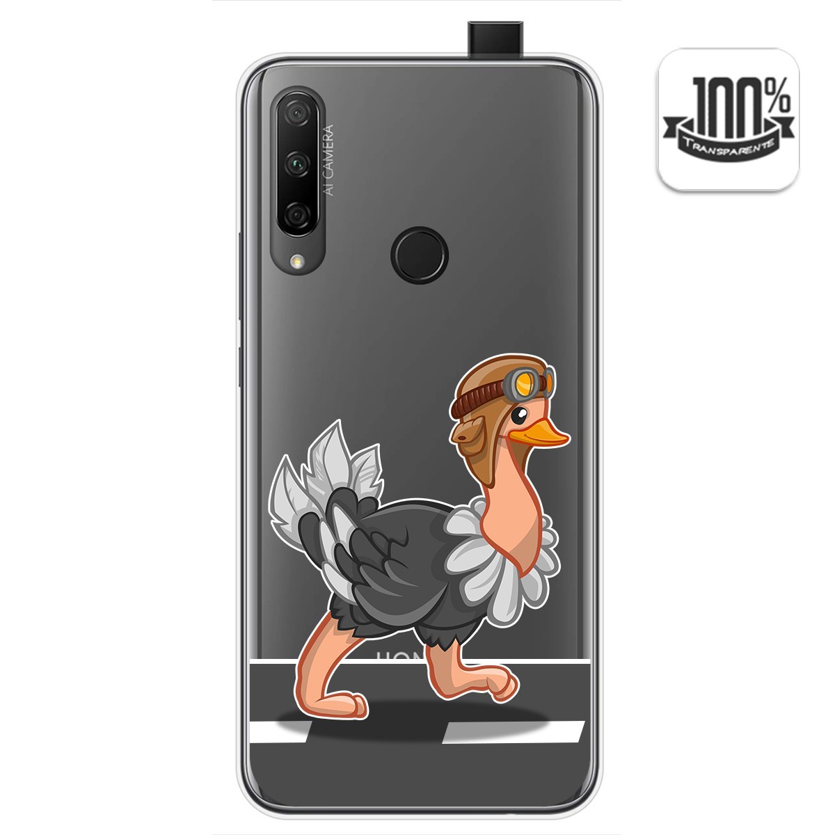 Funda Gel Transparente para Huawei Honor 9X diseño Avestruz Dibujos