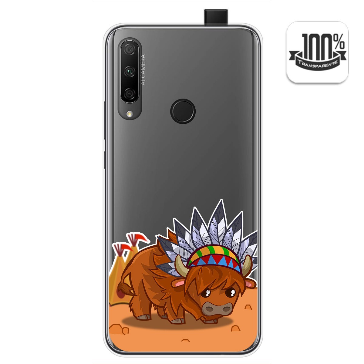 Funda Gel Transparente para Huawei Honor 9X diseño Bufalo Dibujos