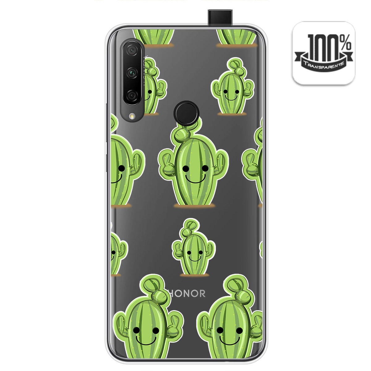 Funda Gel Transparente para Huawei Honor 9X diseño Cactus Dibujos