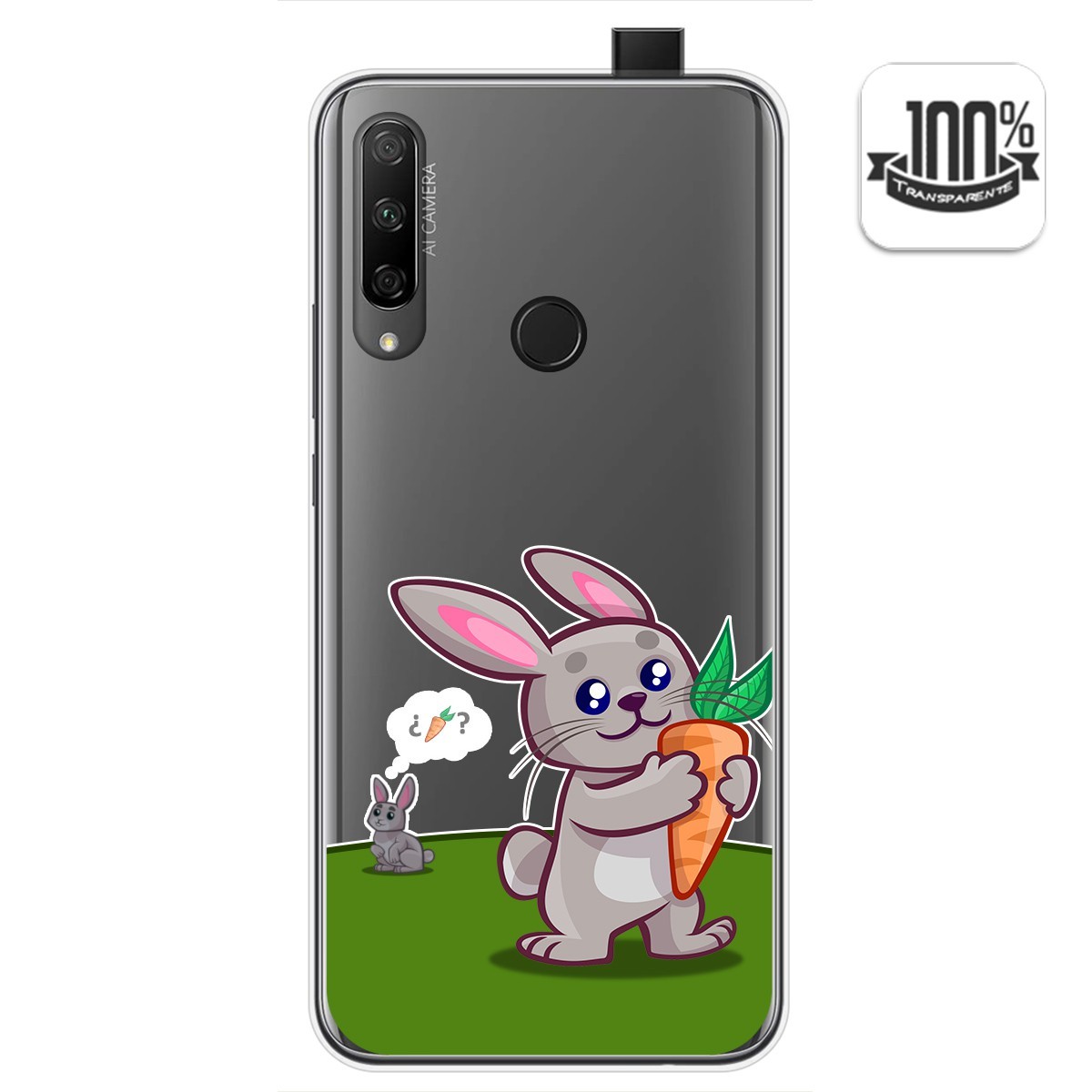 Funda Gel Transparente para Huawei Honor 9X diseño Conejo Dibujos