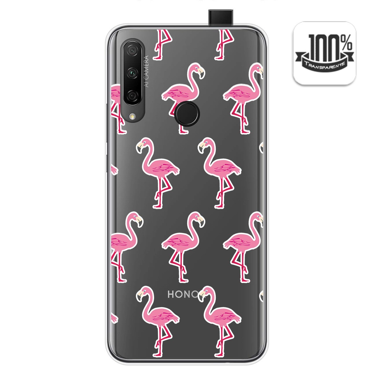 Funda Gel Transparente para Huawei Honor 9X diseño Flamenco Dibujos
