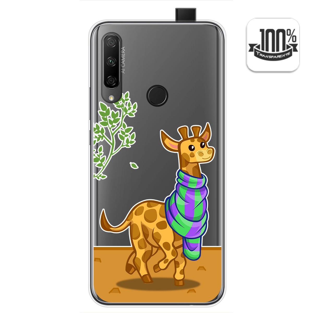 Funda Gel Transparente para Huawei Honor 9X diseño Jirafa Dibujos