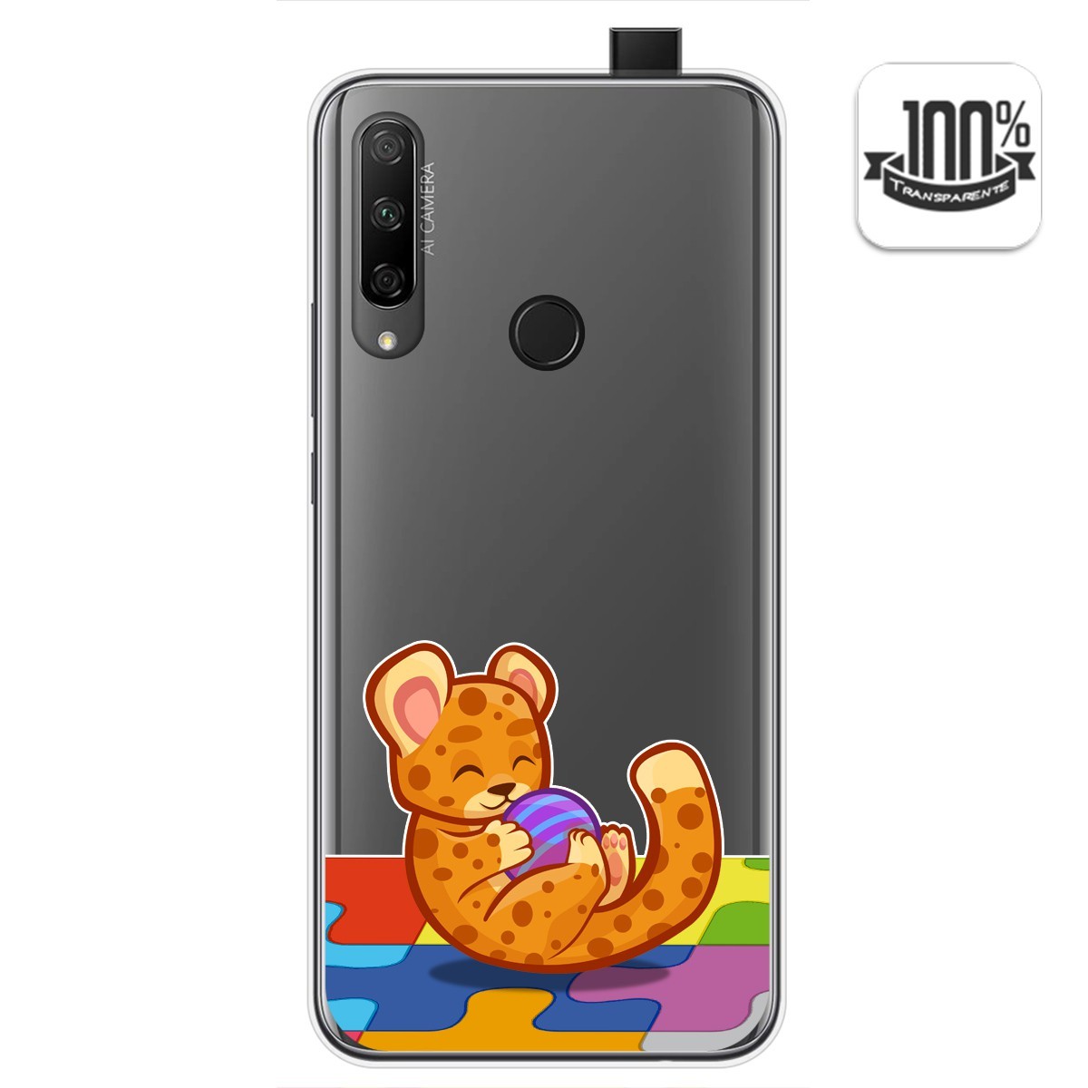 Funda Gel Transparente para Huawei Honor 9X diseño Leopardo Dibujos