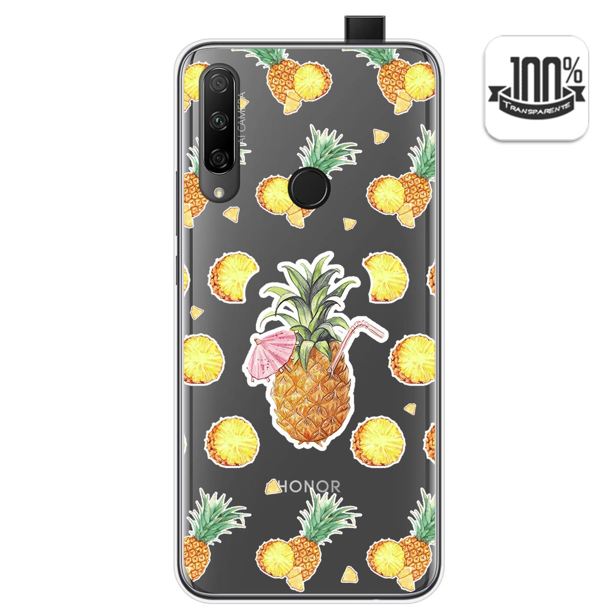 Funda Gel Transparente para Huawei Honor 9X diseño Piña Dibujos