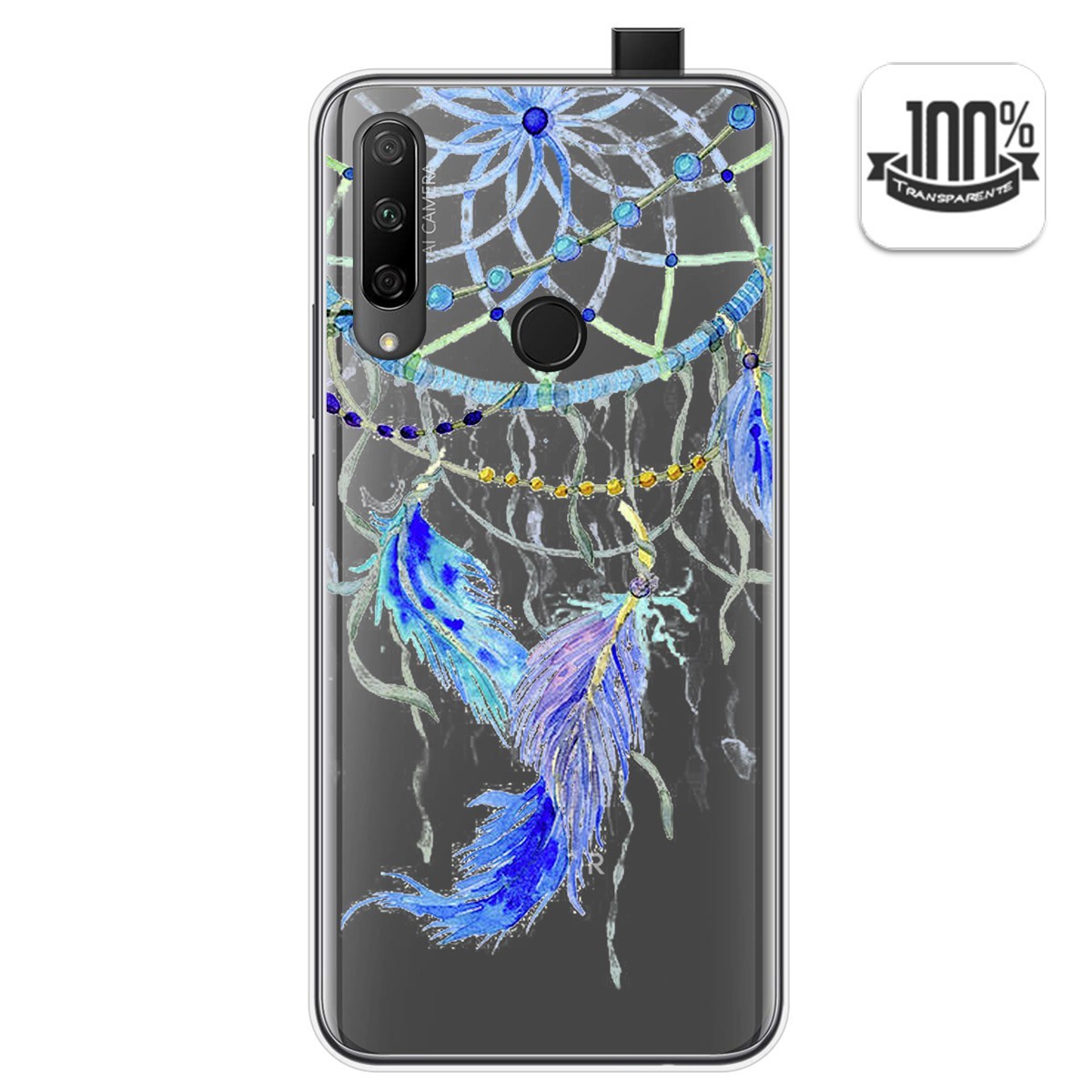 Funda Gel Transparente para Huawei Honor 9X diseño Plumas Dibujos