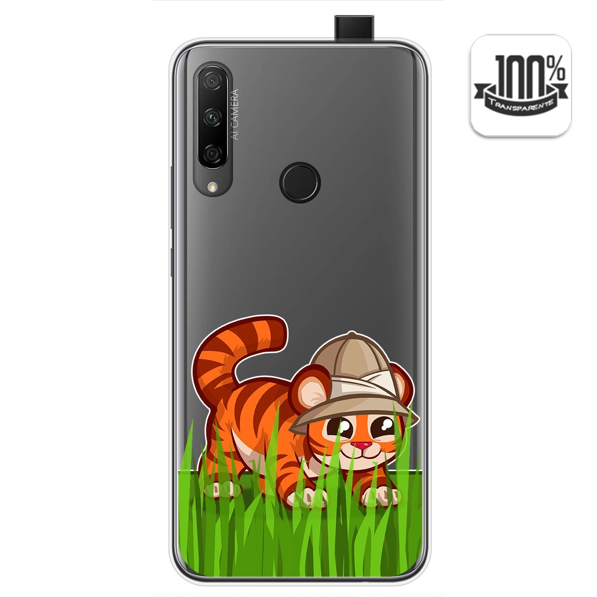 Funda Gel Transparente para Huawei Honor 9X diseño Tigre Dibujos